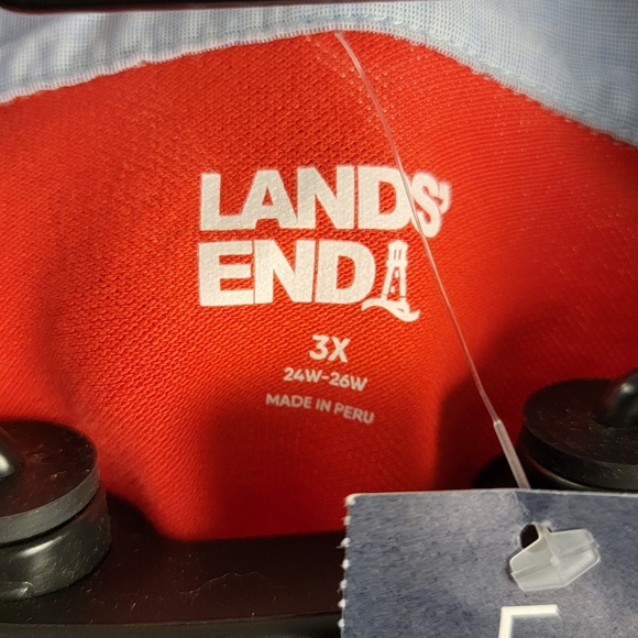 Lands' End Red and Blue Polo Shirt - Picture 3 of 6